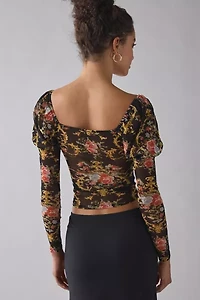 Kimchi Blue The Dark Sheer Mesh Long Sleeve Top