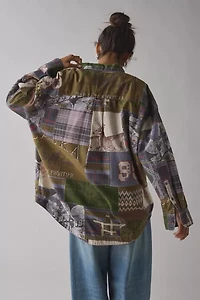 BDG Cowboy Dan Patchwork Oversized Button-Down Shirt
