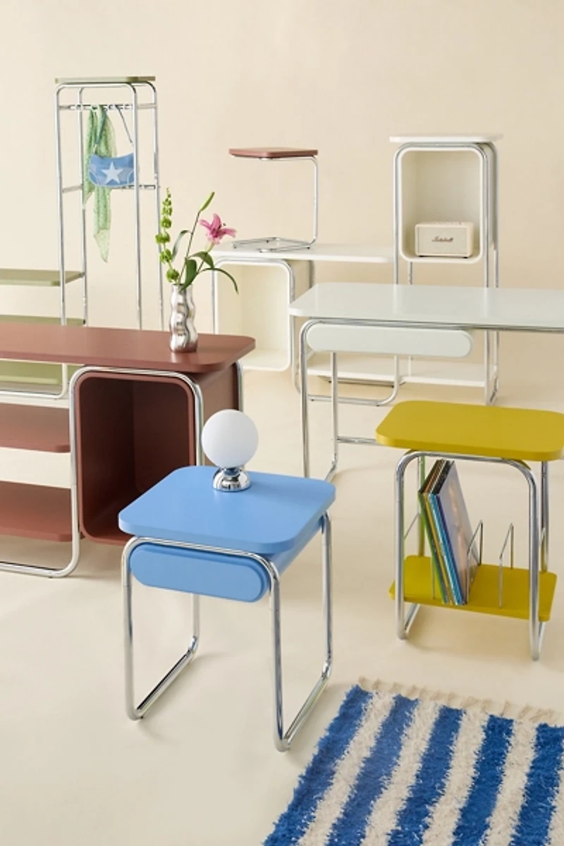 Boden Chrome Storage Nightstand