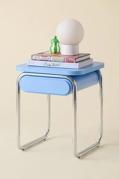 Boden Chrome Storage Nightstand