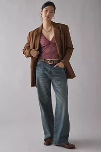 Motel Asani Plunging Cap Sleeve Crop Top
