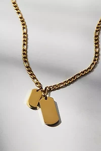 Double Tag Pendant Waterproof Necklace