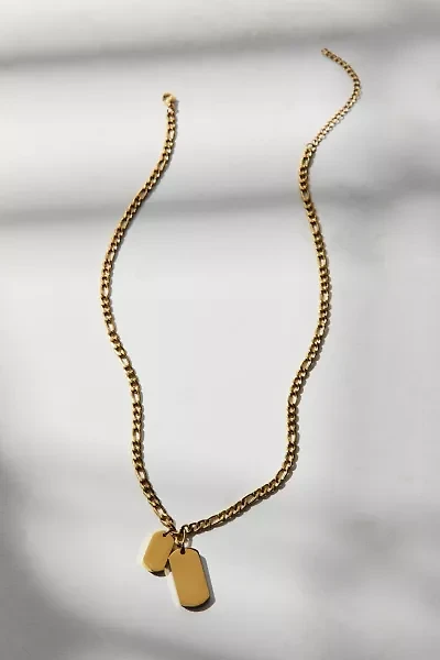 Double Tag Pendant Waterproof Necklace