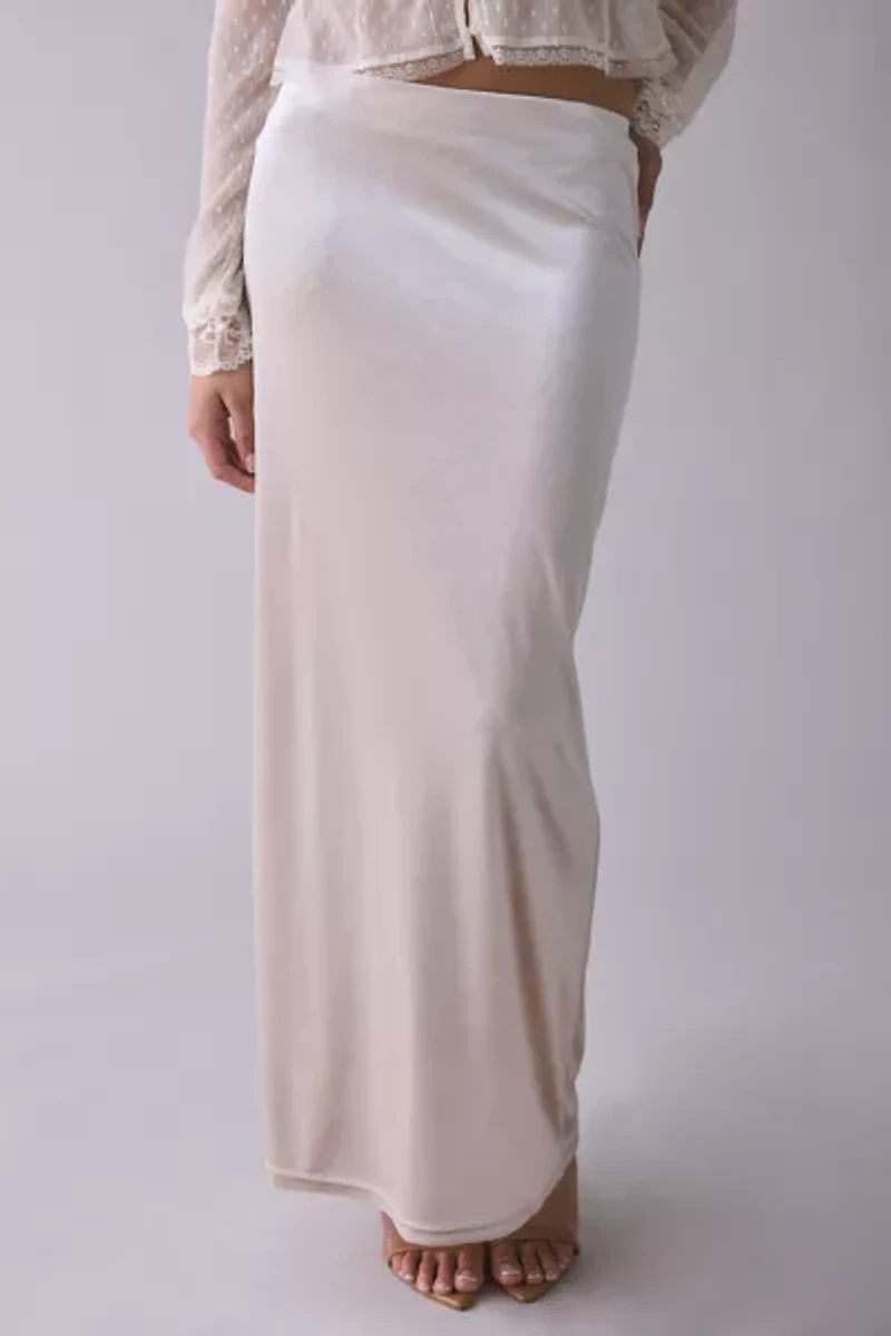 Glamorous Velvet Low-Rise Slip Maxi Skirt