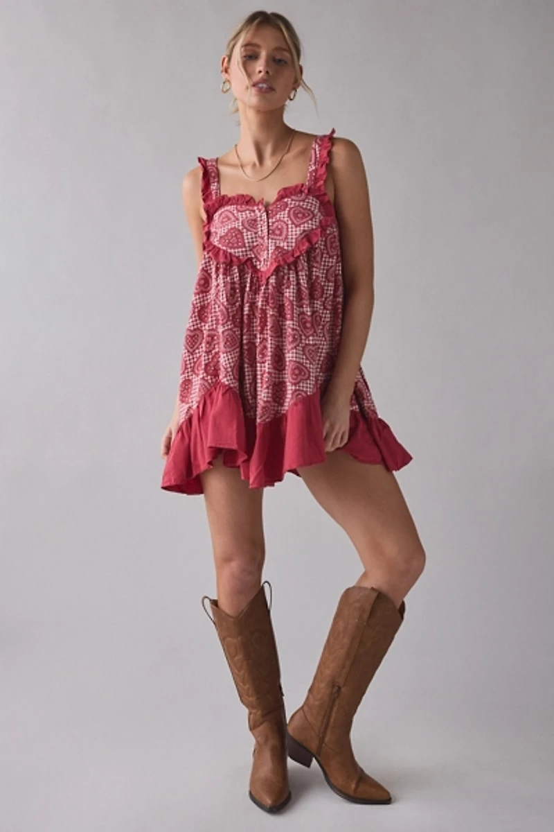 Out From Under Eat Your Heart Ruffle Babydoll Sleep Dress