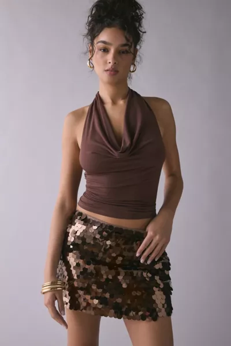 Glamorous Sequin Low-Rise Mini Skirt
