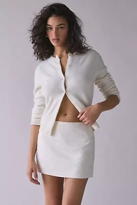 Glamorous Floral Brocade Low-Rise Mini Skirt