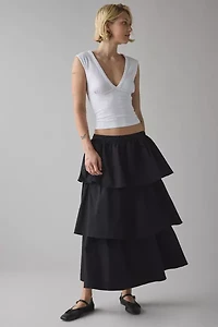 Glamorous Cotton Ruffle Tiered Maxi Skirt