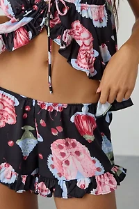 Out From Under Daydream Satin Flyaway Cami + Micro Short PJ Set