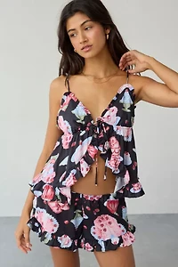 Out From Under Daydream Satin Flyaway Cami + Micro Short PJ Set