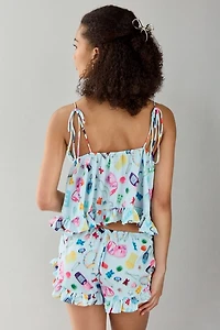 Out From Under Daydream Satin Flyaway Cami + Micro Short PJ Set