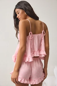 Out From Under Daydream Satin Flyaway Cami + Micro Short PJ Set