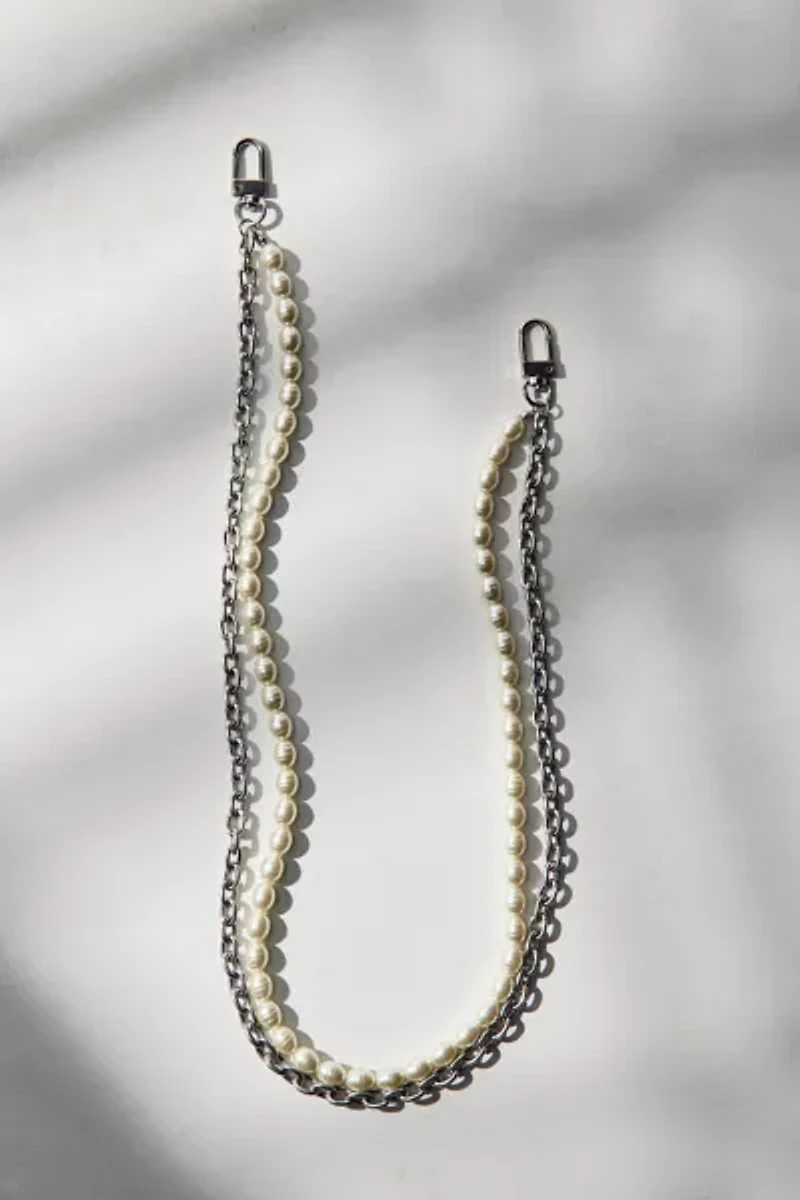 Double Strand Pearl Wallet Chain