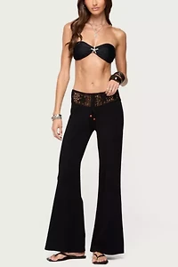 Edikted Kirsty Crochet Waist Knit Pants