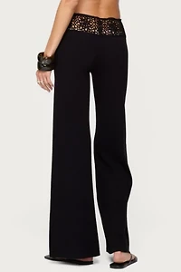 Edikted Kirsty Crochet Waist Knit Pants