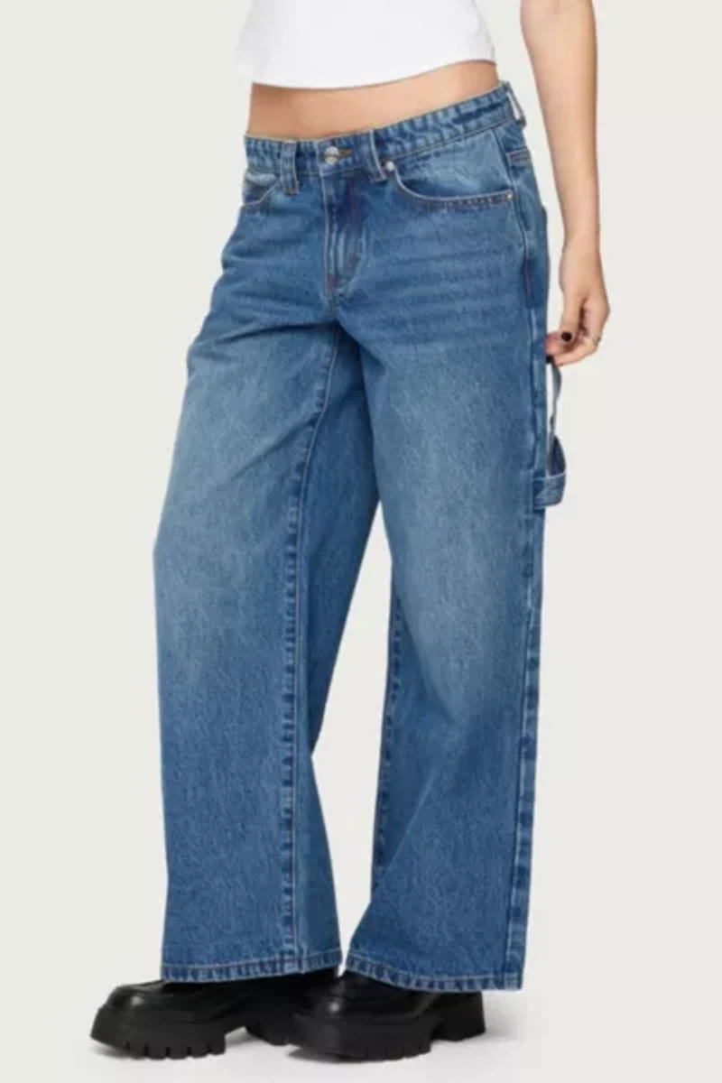 Edikted Petite Carpenter Low Rise Jeans