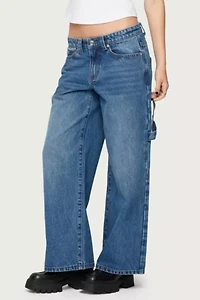Edikted Petite Carpenter Low Rise Jeans