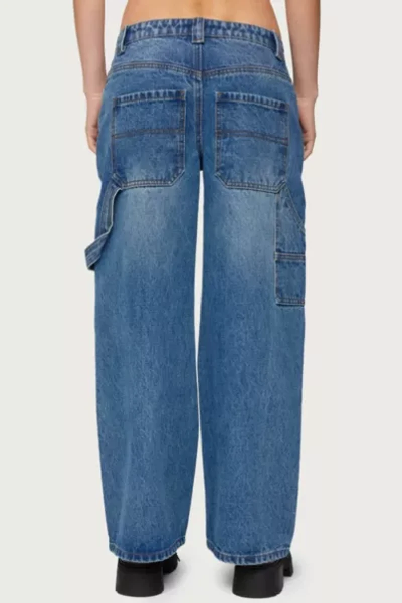 Edikted Petite Carpenter Low Rise Jeans