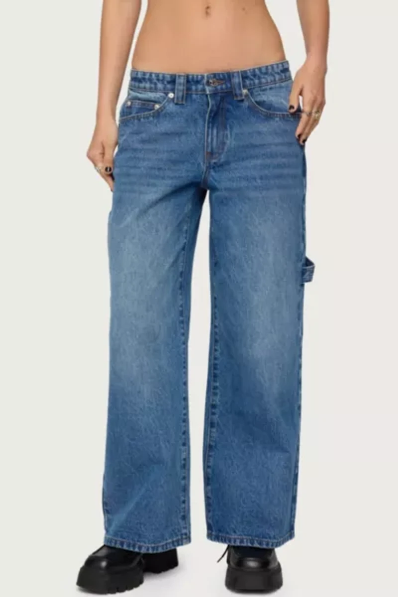 Edikted Petite Carpenter Low Rise Jeans