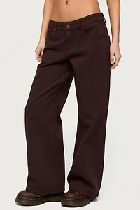 Edikted Petite Roman Low Rise Slouchy Jean