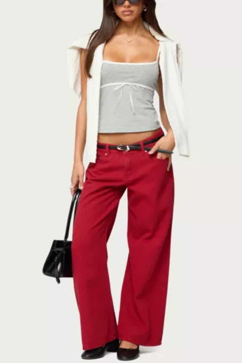 Edikted Petite Roman Low Rise Slouchy Jeans