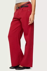 Edikted Petite Roman Low Rise Slouchy Jeans