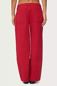 Edikted Petite Roman Low Rise Slouchy Jeans