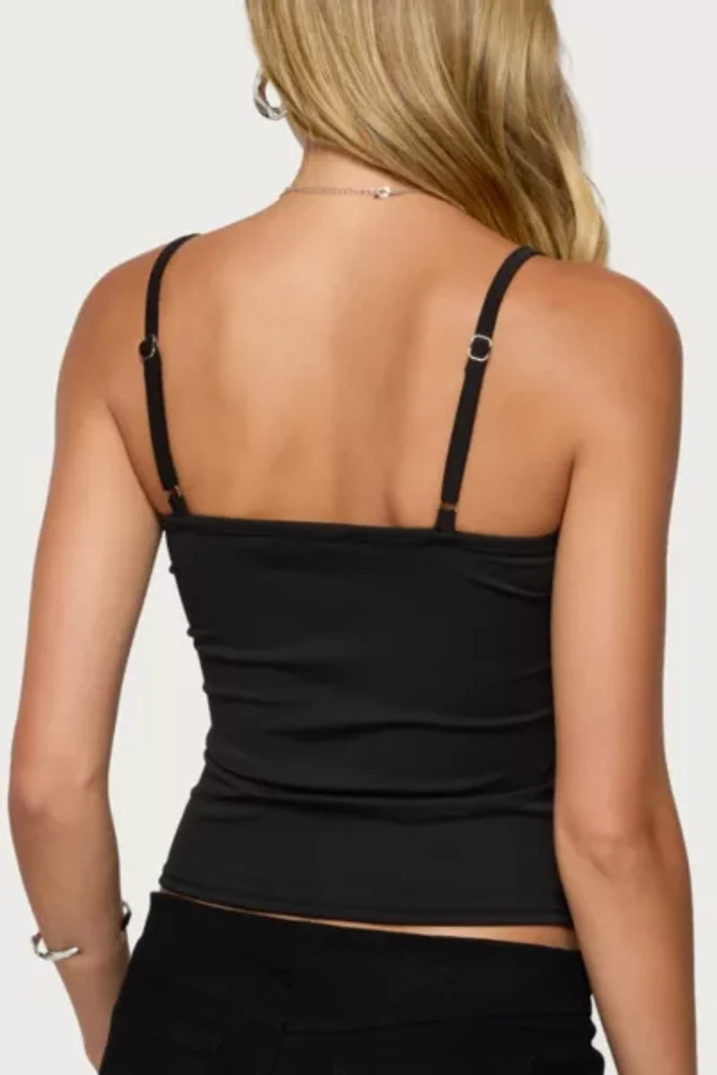 Edikted Beaded Floral Embroidered Tank Top
