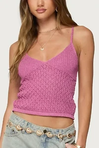 Edikted Frankey Sparkly Textured Knit Tank Top