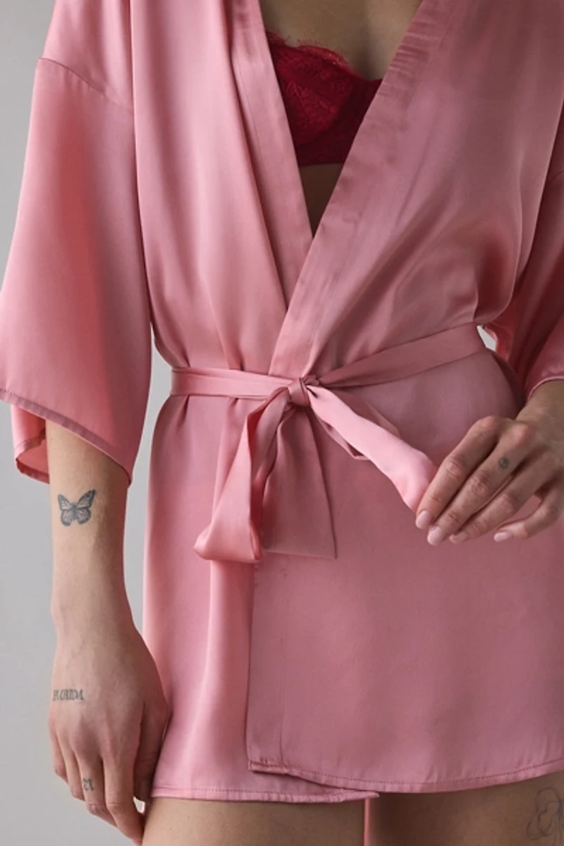 Out From Under Satin Dream Embroidered Robe