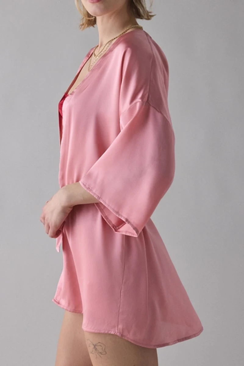 Out From Under Satin Dream Embroidered Robe