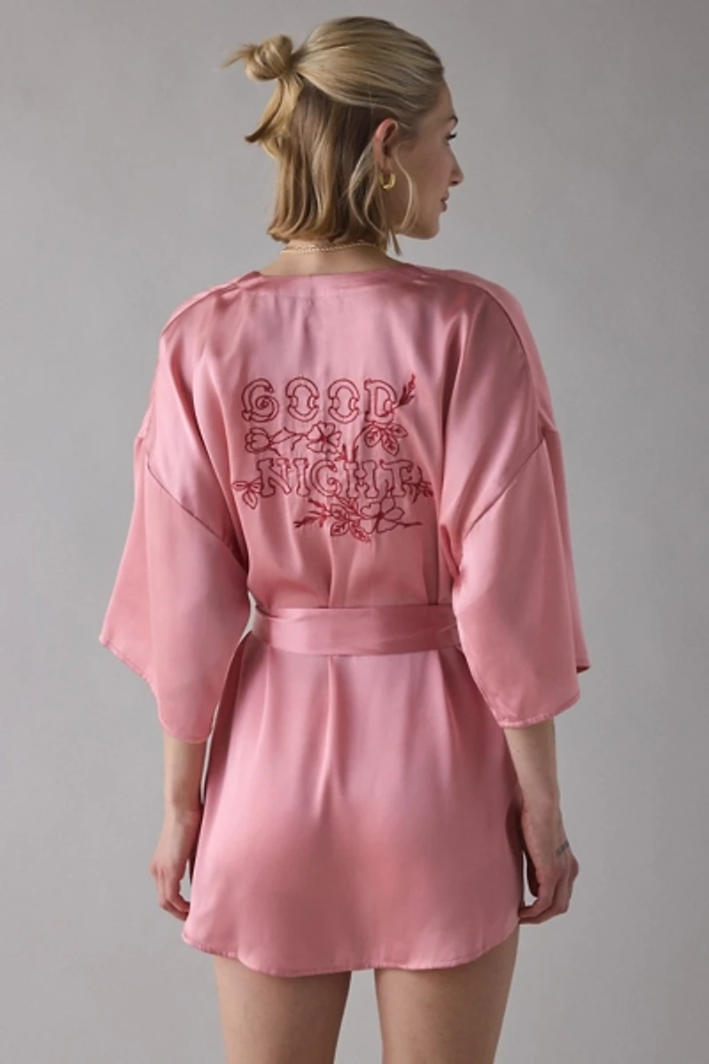 Out From Under Satin Dream Embroidered Robe