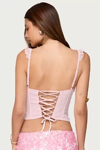Edikted Wynne Chiffon Ruffle Corset