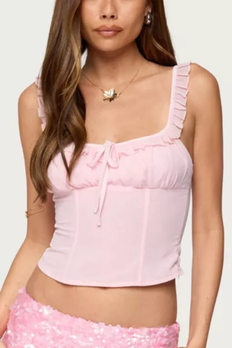 Edikted Wynne Chiffon Ruffle Corset