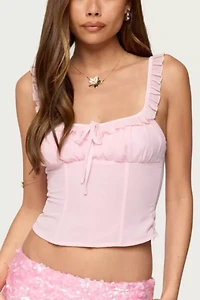 Edikted Wynne Chiffon Ruffle Corset