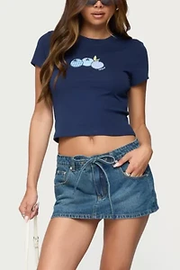 Edikted Bluberry Patch T-Shirt