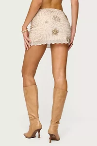 Edikted Astrid Beaded Mini Skirt