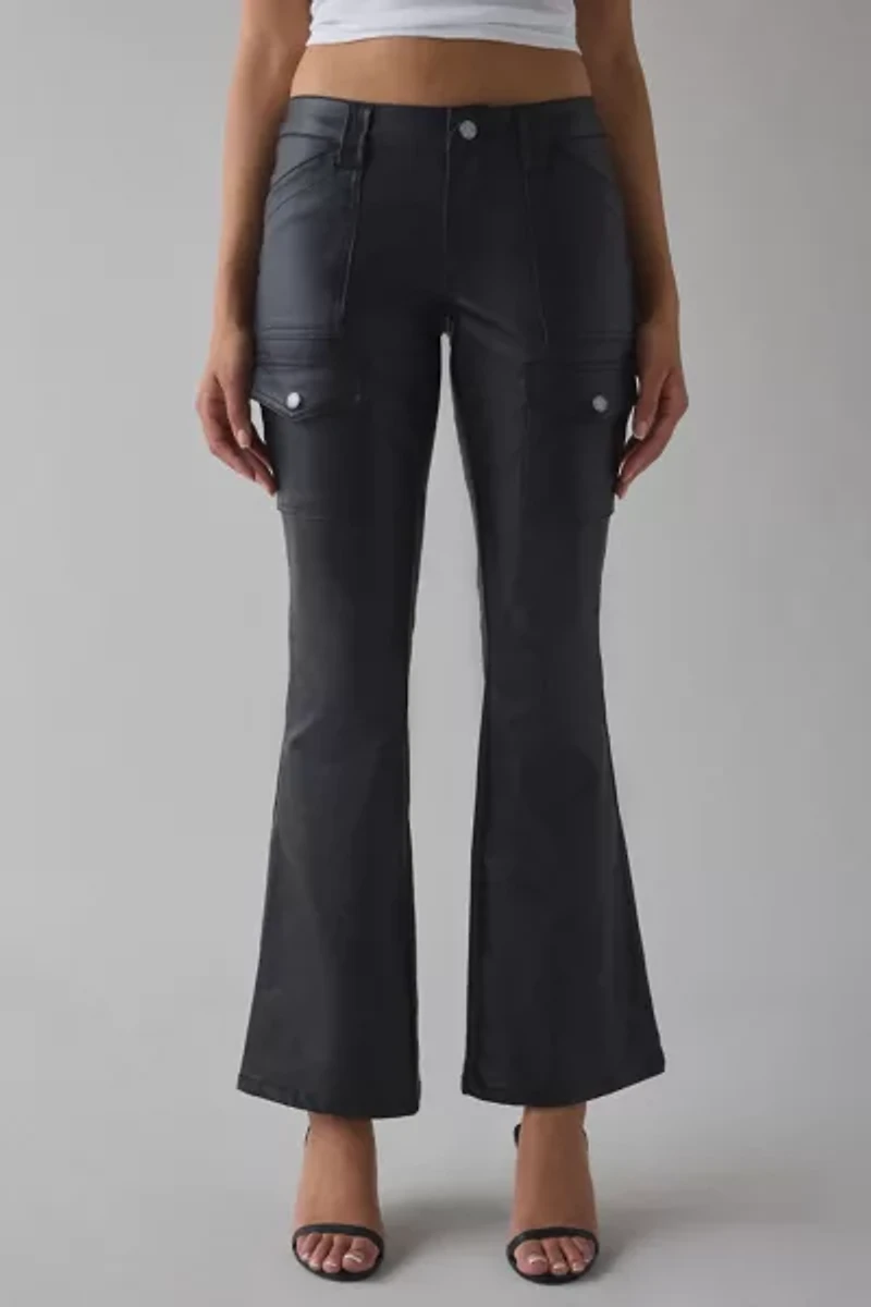 BDG Brigid Faux Leather Ultra Low-Rise Bootcut Utility Pant