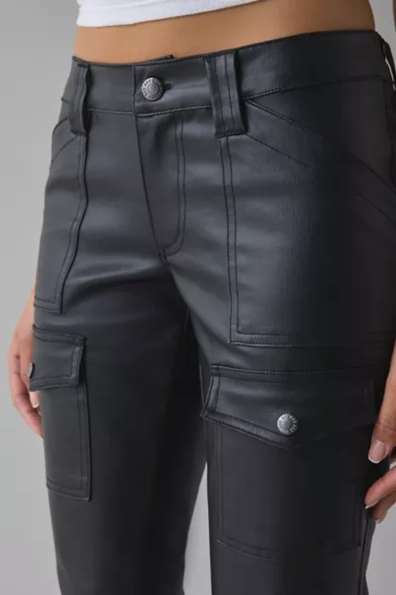 BDG Brigid Faux Leather Ultra Low-Rise Bootcut Utility Pant