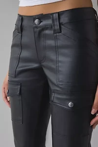 BDG Brigid Faux Leather Ultra Low-Rise Bootcut Utility Pant