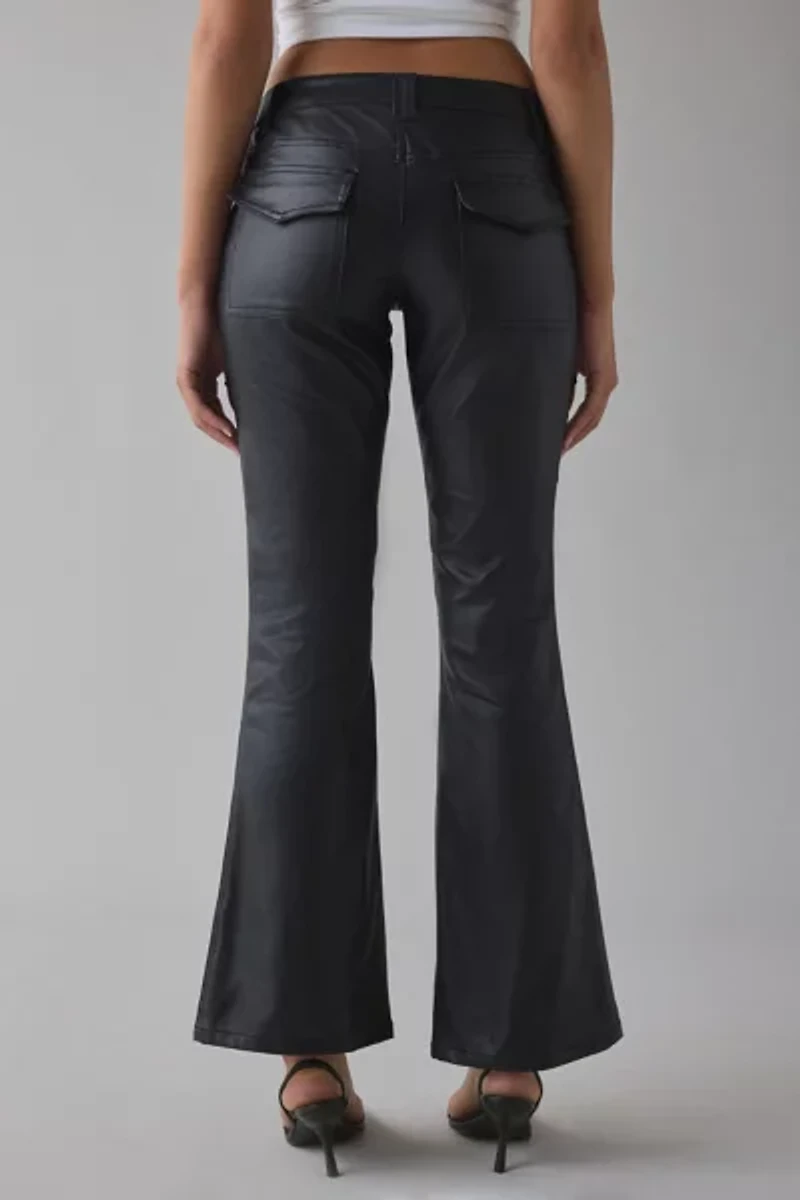 BDG Brigid Faux Leather Ultra Low-Rise Bootcut Utility Pant