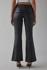 BDG Brigid Faux Leather Ultra Low-Rise Bootcut Utility Pant