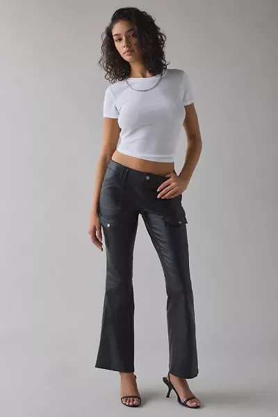 BDG Brigid Faux Leather Ultra Low-Rise Bootcut Utility Pant