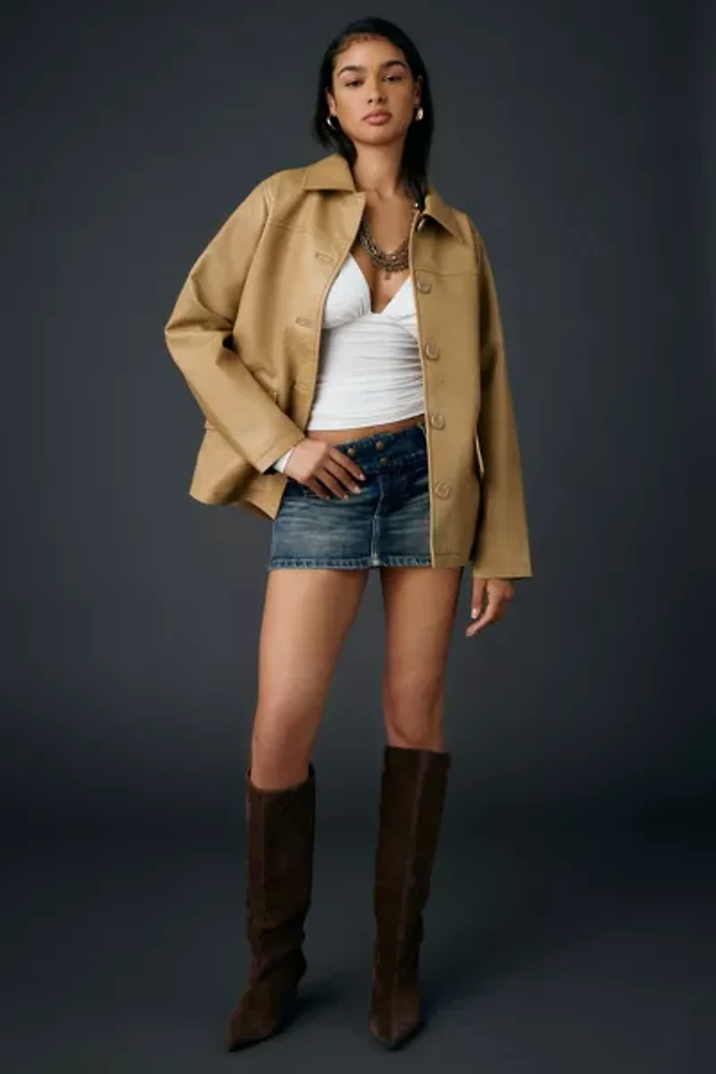 UO All I Need Double Plunge Tie-Back Long Sleeve Top