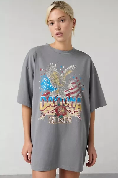 Daytona Eagle Graphic Vintage Wash T-Shirt Dress