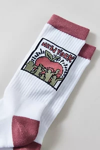 Keith Haring Big Apple NYC Crew Sock