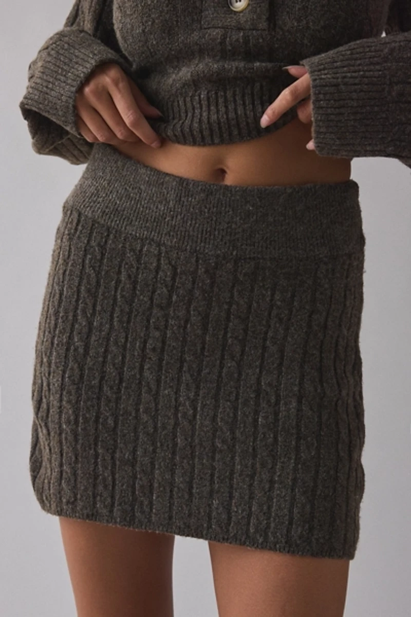 BDG Avery Cable Knit Sweater Skirt 2-Piece Set