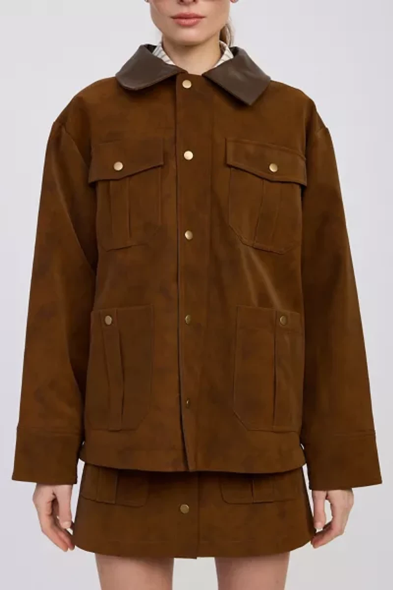 En Saison Eloise Faux Suede Chore Jacket