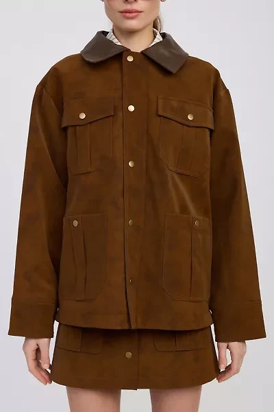 En Saison Eloise Faux Suede Chore Jacket