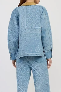 En Saison Tarak Jacquard Denim Barn Jacket